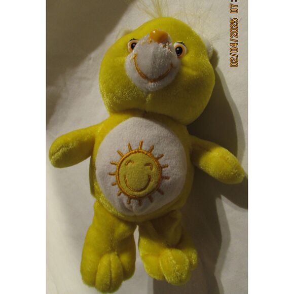 Care Bear Funshine yellow with red heart Nanco 2004 teddybear stuffed animal - Picture 1 of 8